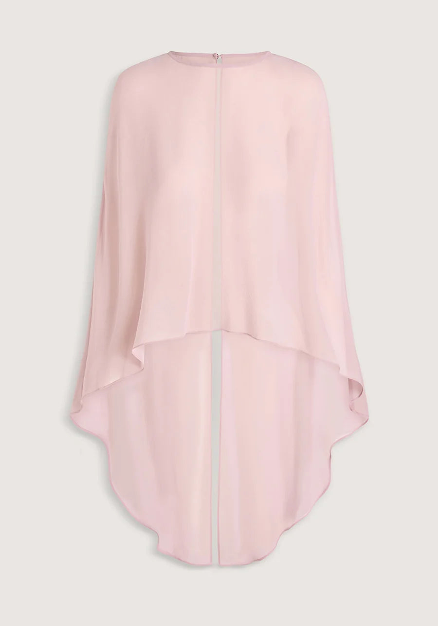 VIKTORIA & WOODS Holliday Silk Cape Top - Salt Lake Pink