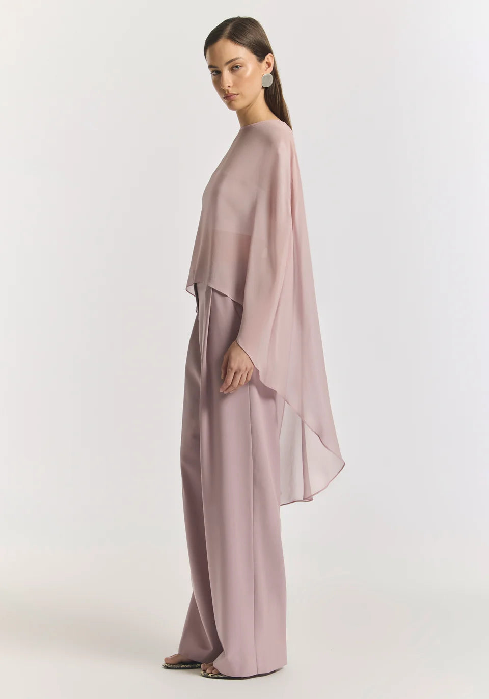 VIKTORIA & WOODS Holliday Silk Cape Top - Salt Lake Pink