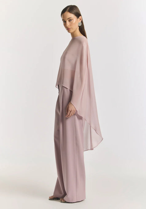 VIKTORIA & WOODS Holliday Silk Cape Top - Salt Lake Pink