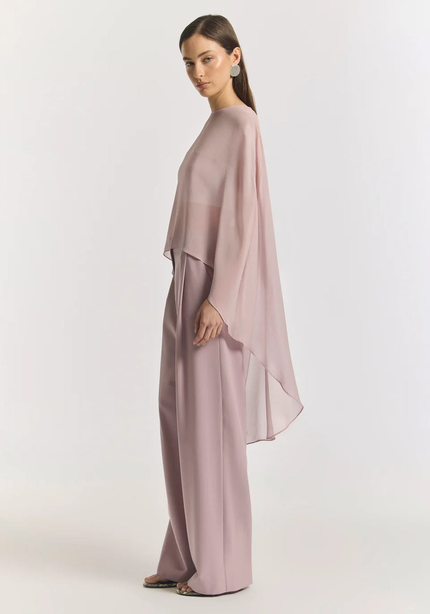 VIKTORIA & WOODS Holliday Silk Cape Top - Salt Lake Pink