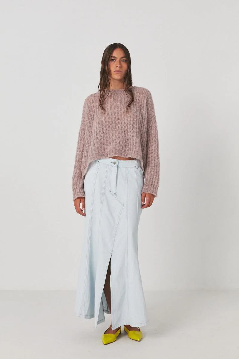 Rabens Saloner Killa Skirt - Light Wash