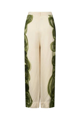 Rabens Saloner Briana Pant - Olive Chalk Combo