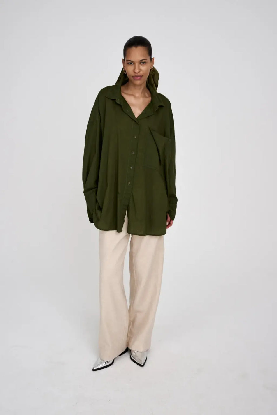 Rabens Saloner Noah Shirt - Army Green