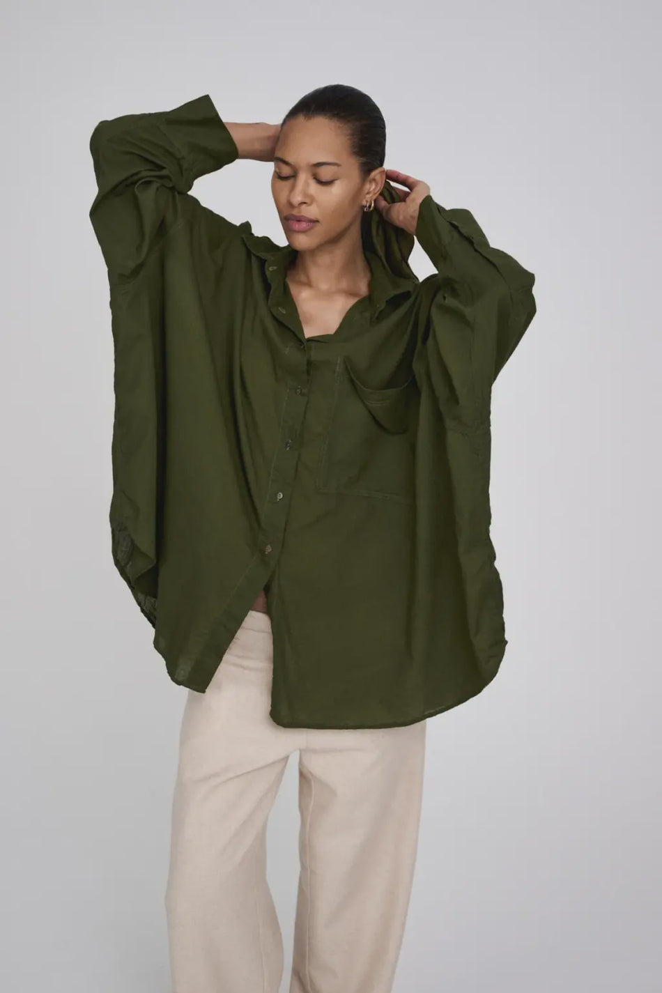 Rabens Saloner Noah Shirt - Army Green