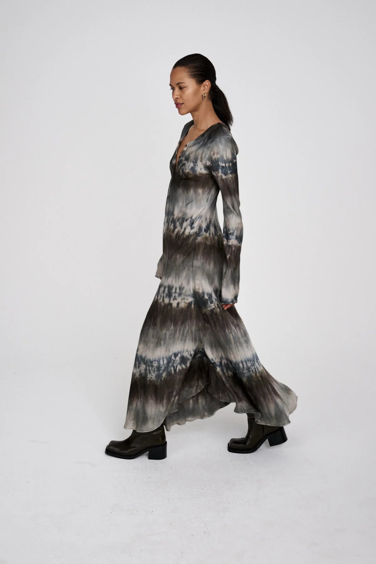 Rabens Saloner Karin Dress - Cement Combo