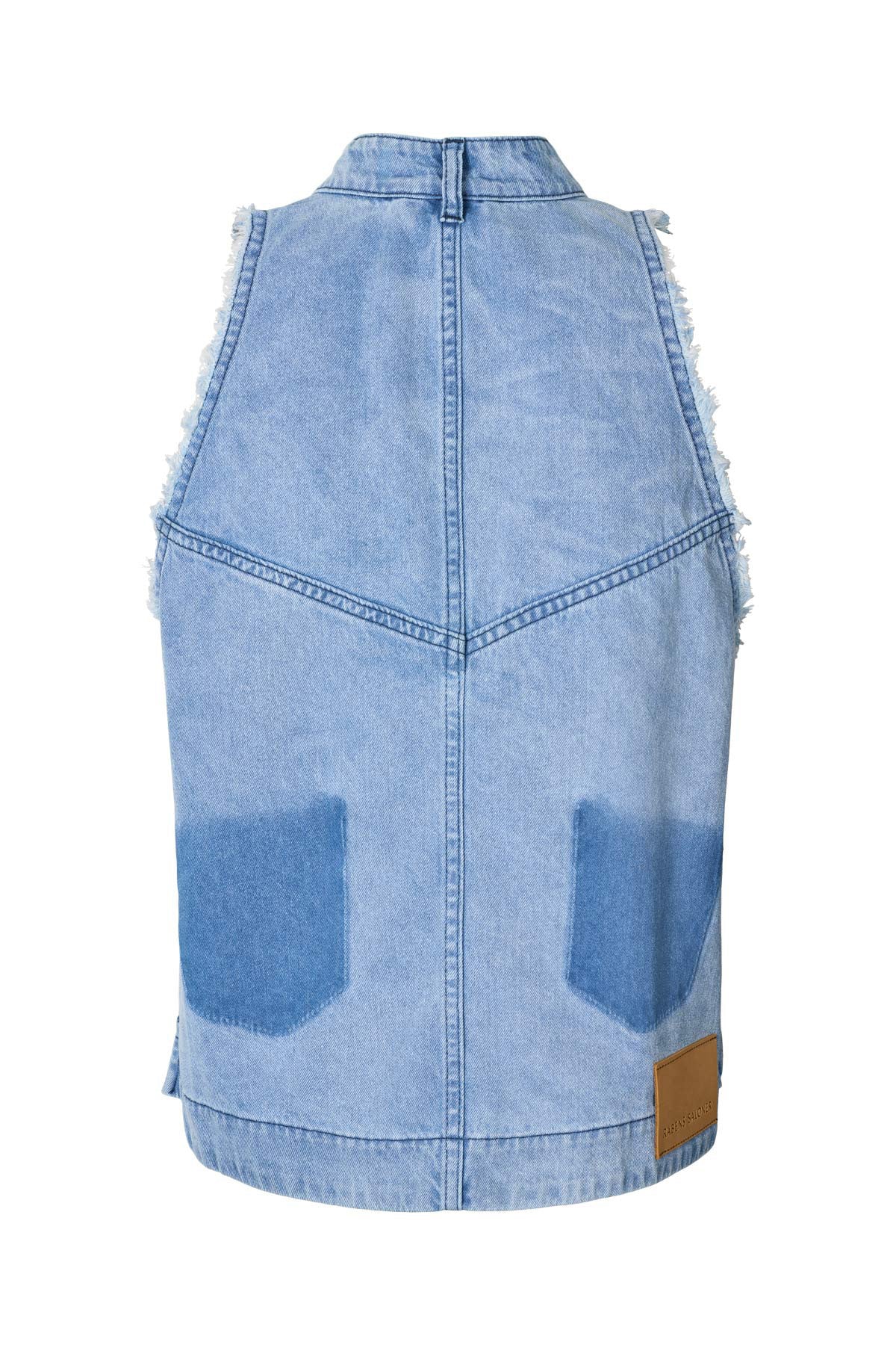 Rabens Saloner Faya Halter Top - Washed Denim