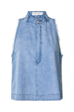 Rabens Saloner Faya Halter Top - Washed Denim