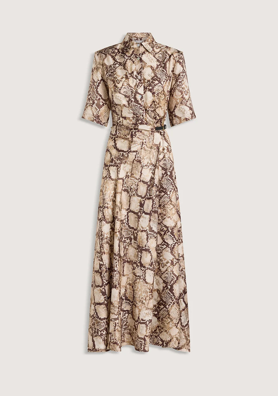 VIKTORIA & WOODS Scorpius Silk Dress - Python Print