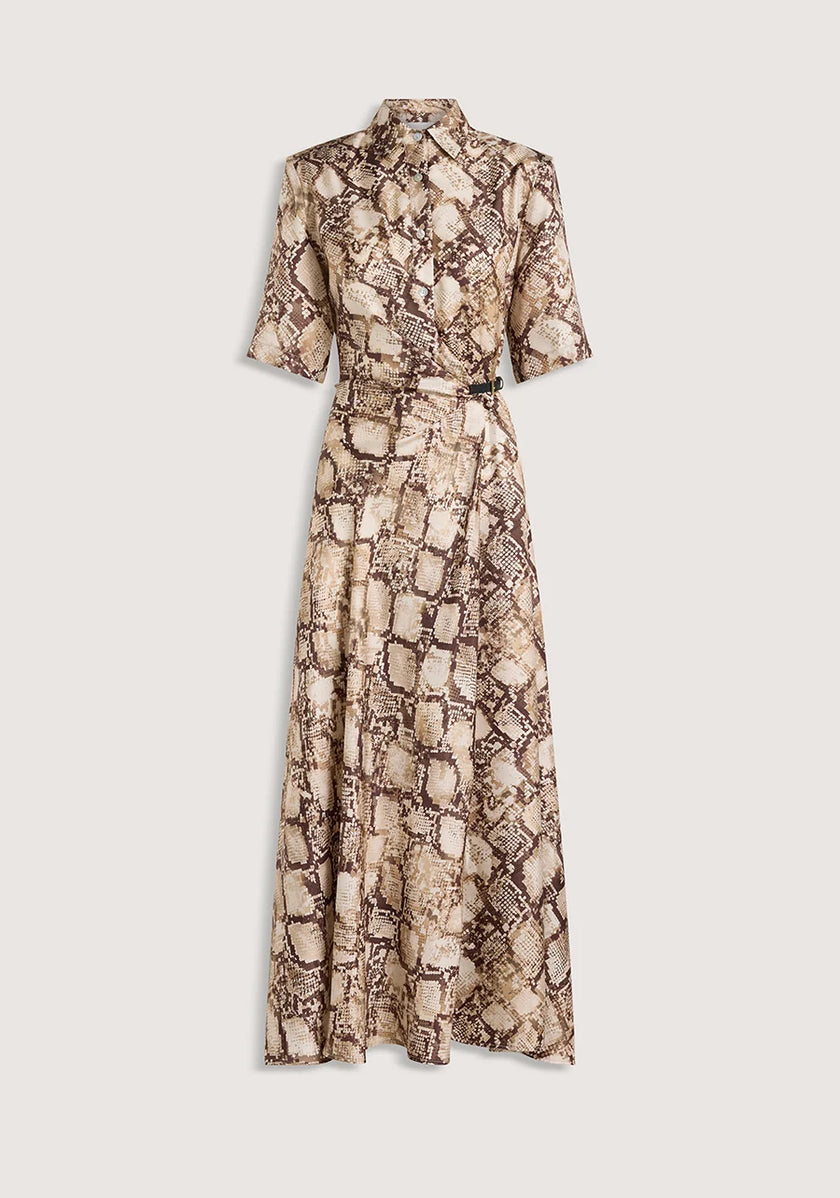 VIKTORIA & WOODS Scorpius Silk Dress - Python Print