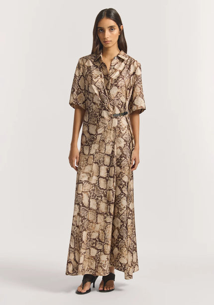 VIKTORIA & WOODS Scorpius Silk Dress - Python Print