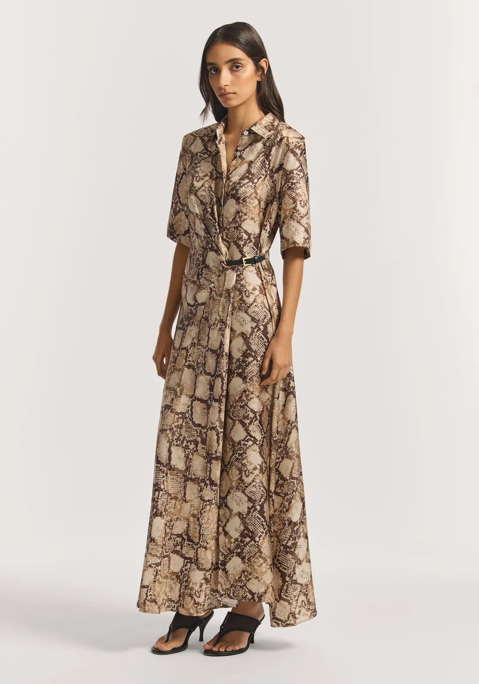 VIKTORIA & WOODS Scorpius Silk Dress - Python Print