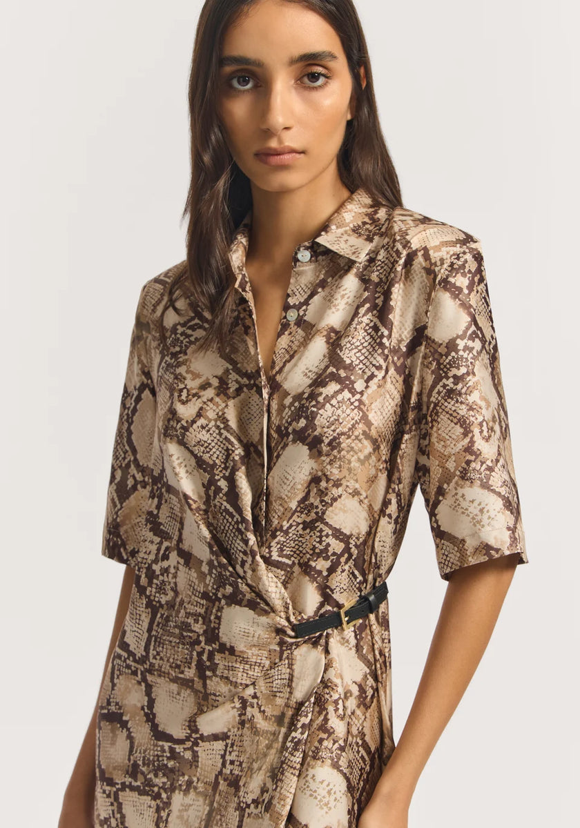 VIKTORIA & WOODS Scorpius Silk Dress - Python Print