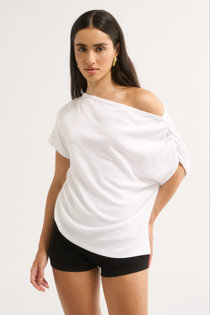 Primi Estelle Off Shoulder T-Shirt - White
