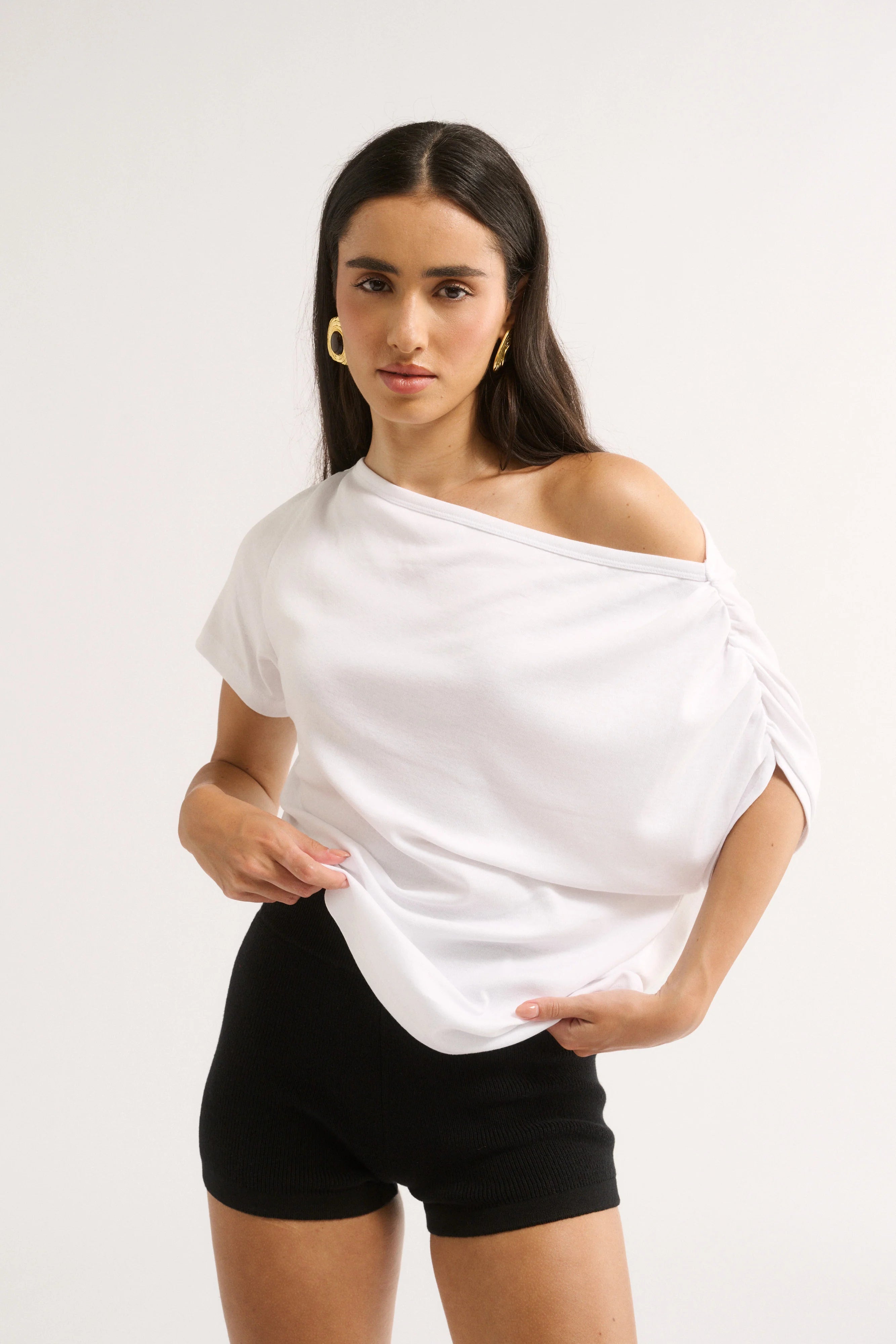 Primi Estelle Off Shoulder T-Shirt - White