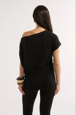 Primi Estelle Off Shoulder T-Shirt - Black