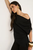 Primi Estelle Off Shoulder T-Shirt - Black