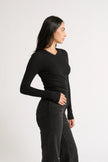 Primi Carina V Neck Long Sleeve - Black