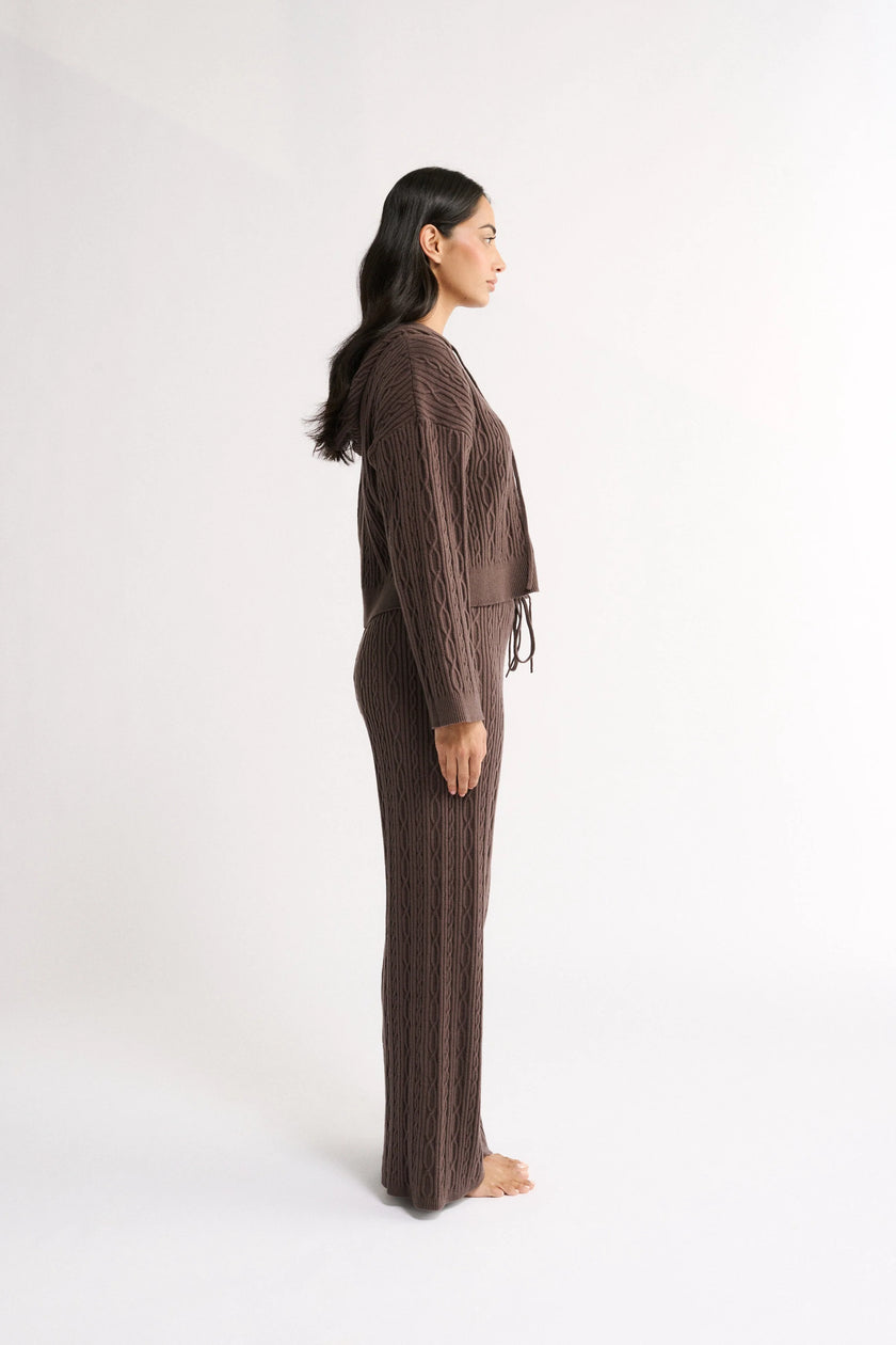 Primi Katie Cable Knit Jacket - Chocolate