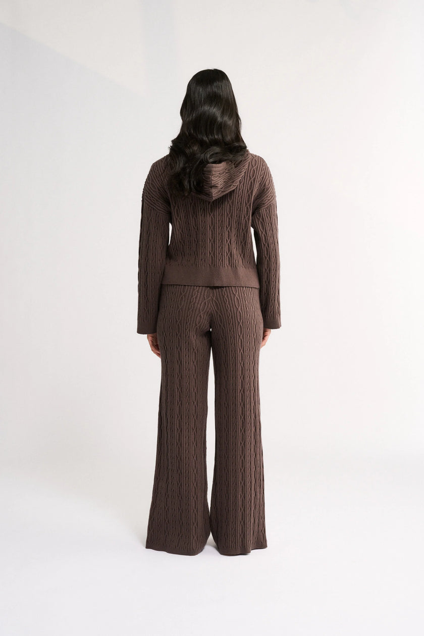 Primi Katie Cable Knit Jacket - Chocolate