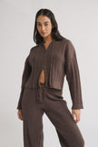 Primi Katie Cable Knit Jacket - Chocolate