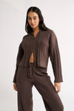Primi Katie Cable Knit Jacket - Chocolate