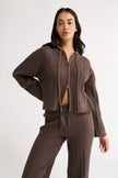Primi Katie Cable Knit Jacket - Chocolate
