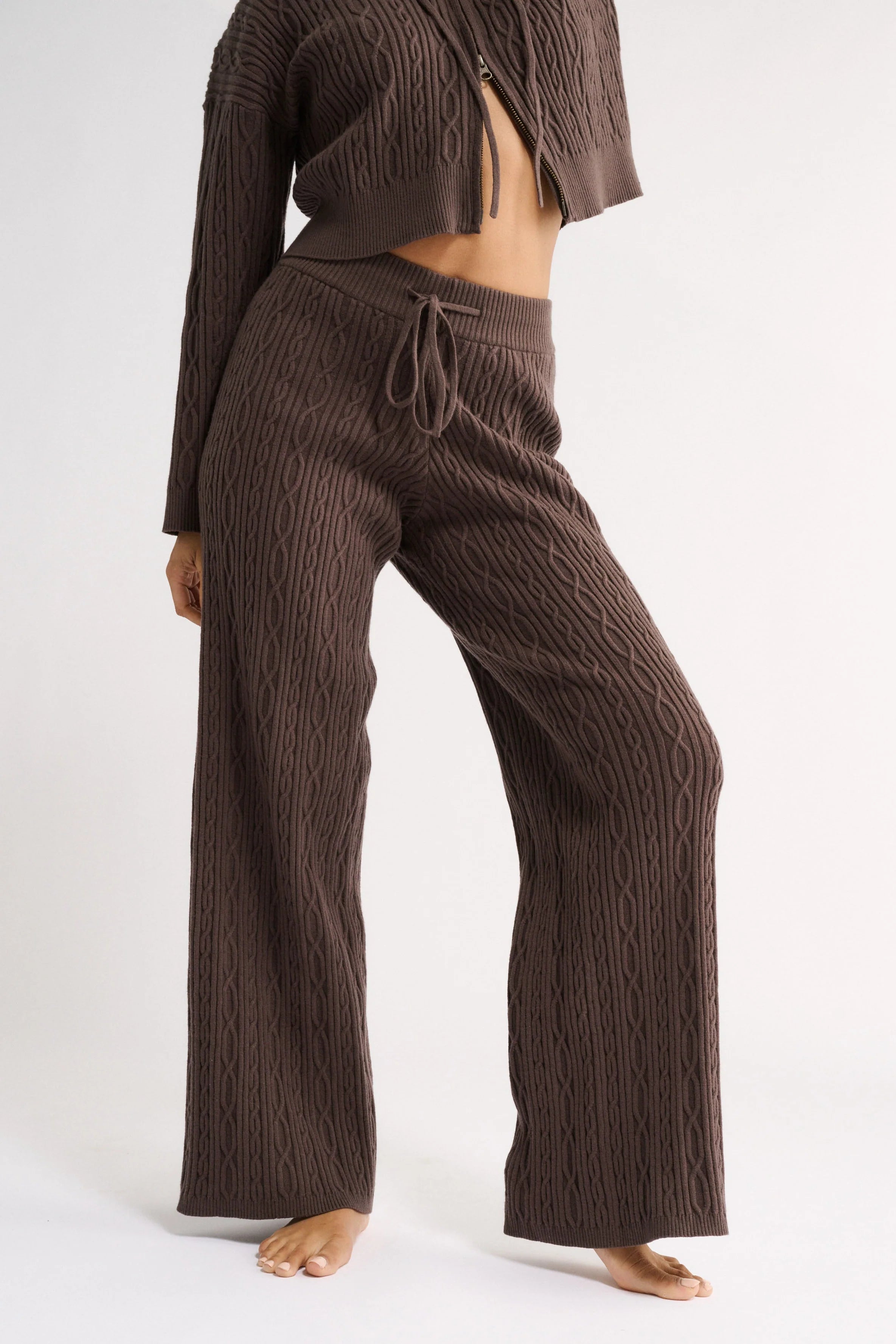 Primi Katie Cable Knit Pant - Chocolate