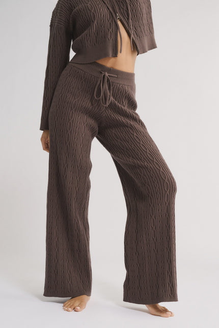 Primi Katie Cable Knit Pant - Chocolate