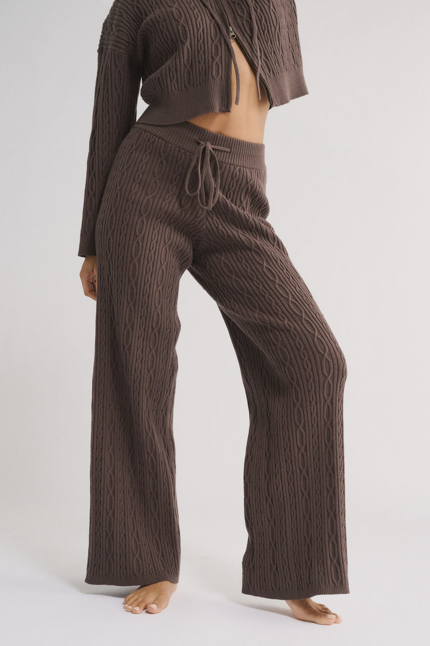 Primi Katie Cable Knit Pant - Chocolate