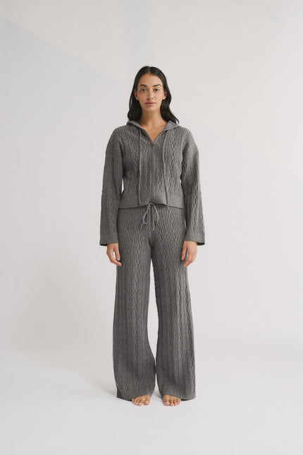 Primi Katie Cable Knit Pant - Charcoal