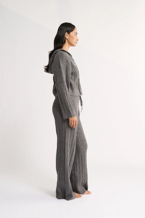 Primi Katie Cable Knit Pant - Charcoal
