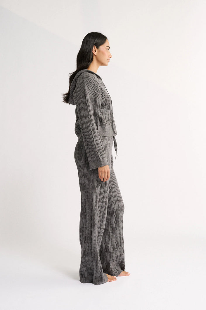 Primi Katie Cable Knit Pant - Charcoal