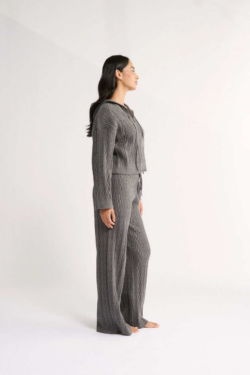 Primi Katie Cable Knit Pant - Charcoal