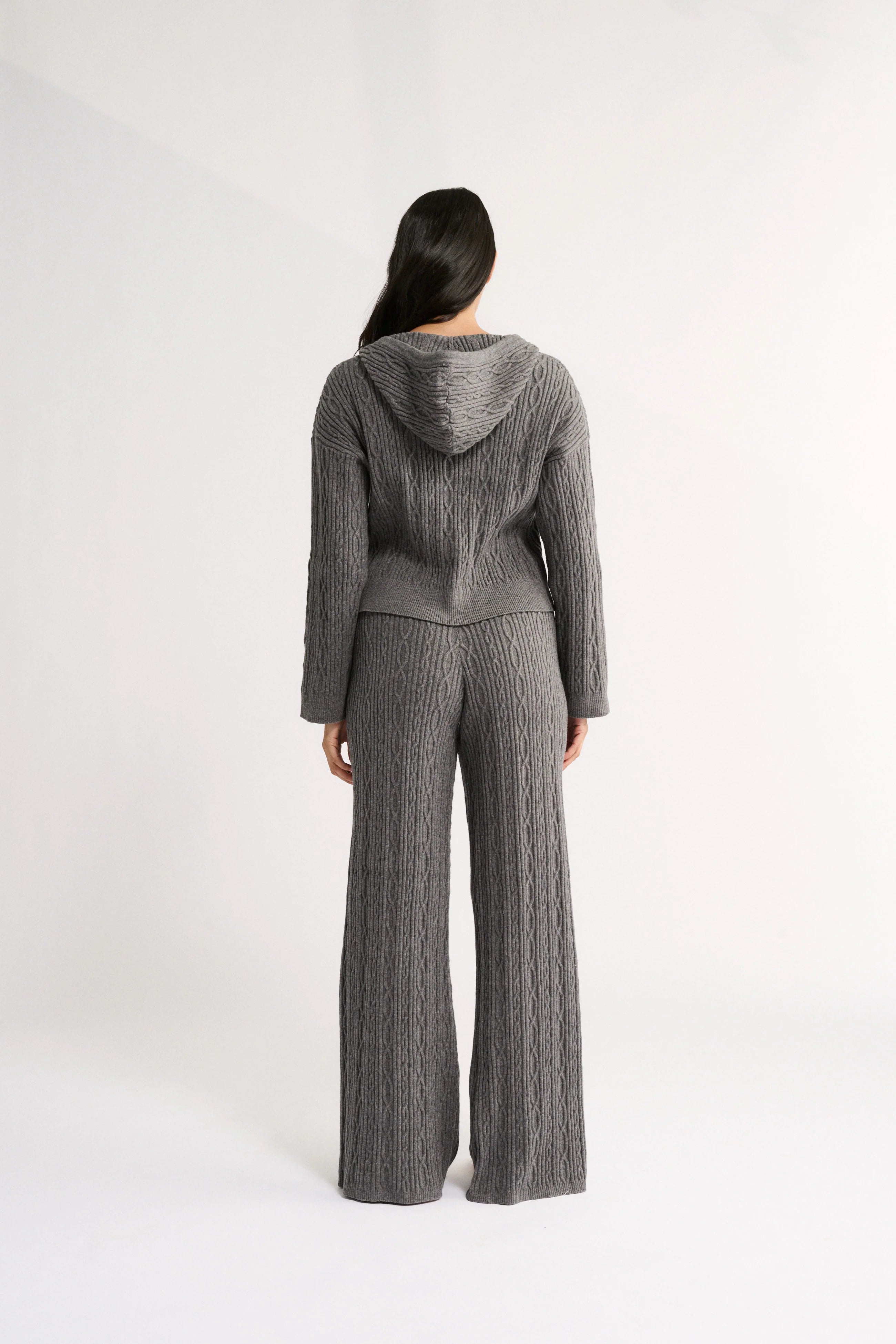 Primi Katie Cable Knit Jacket - Charcoal