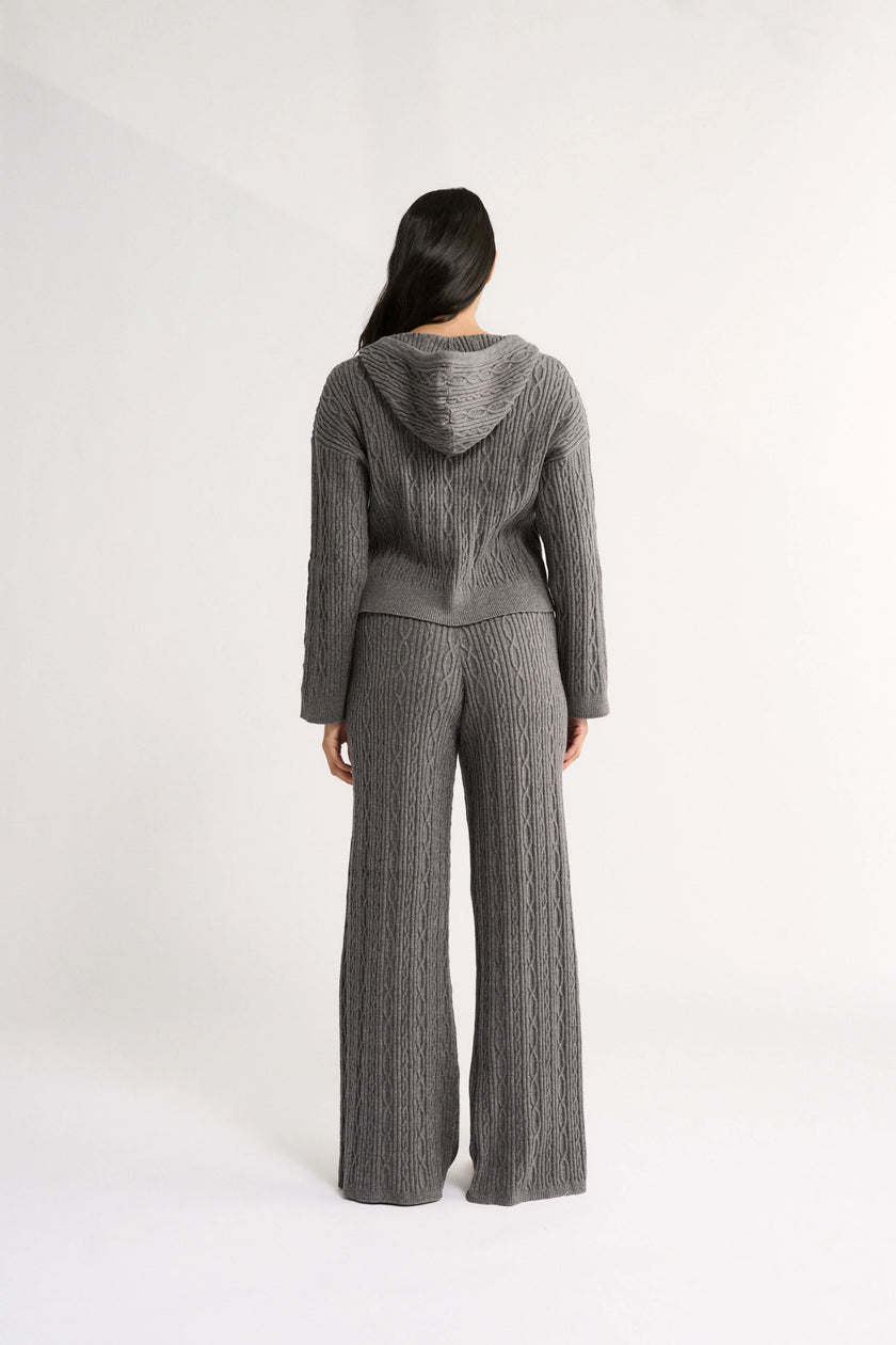 Primi Katie Cable Knit Jacket - Charcoal
