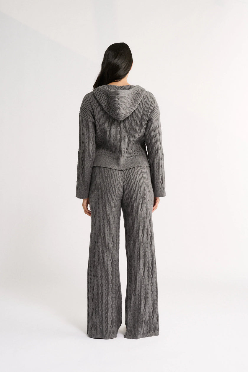 Primi Katie Cable Knit Pant - Charcoal
