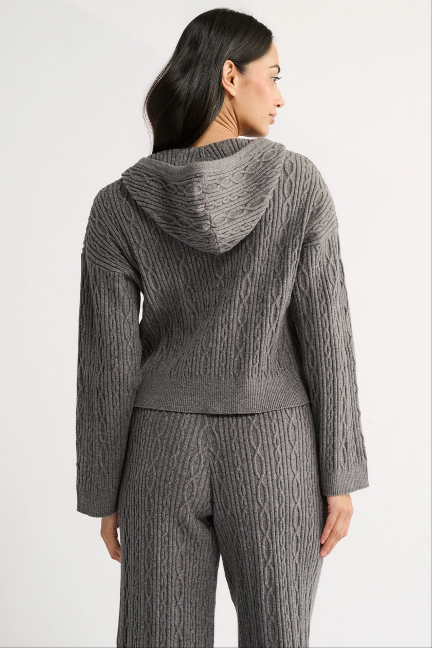 Primi Katie Cable Knit Jacket - Charcoal
