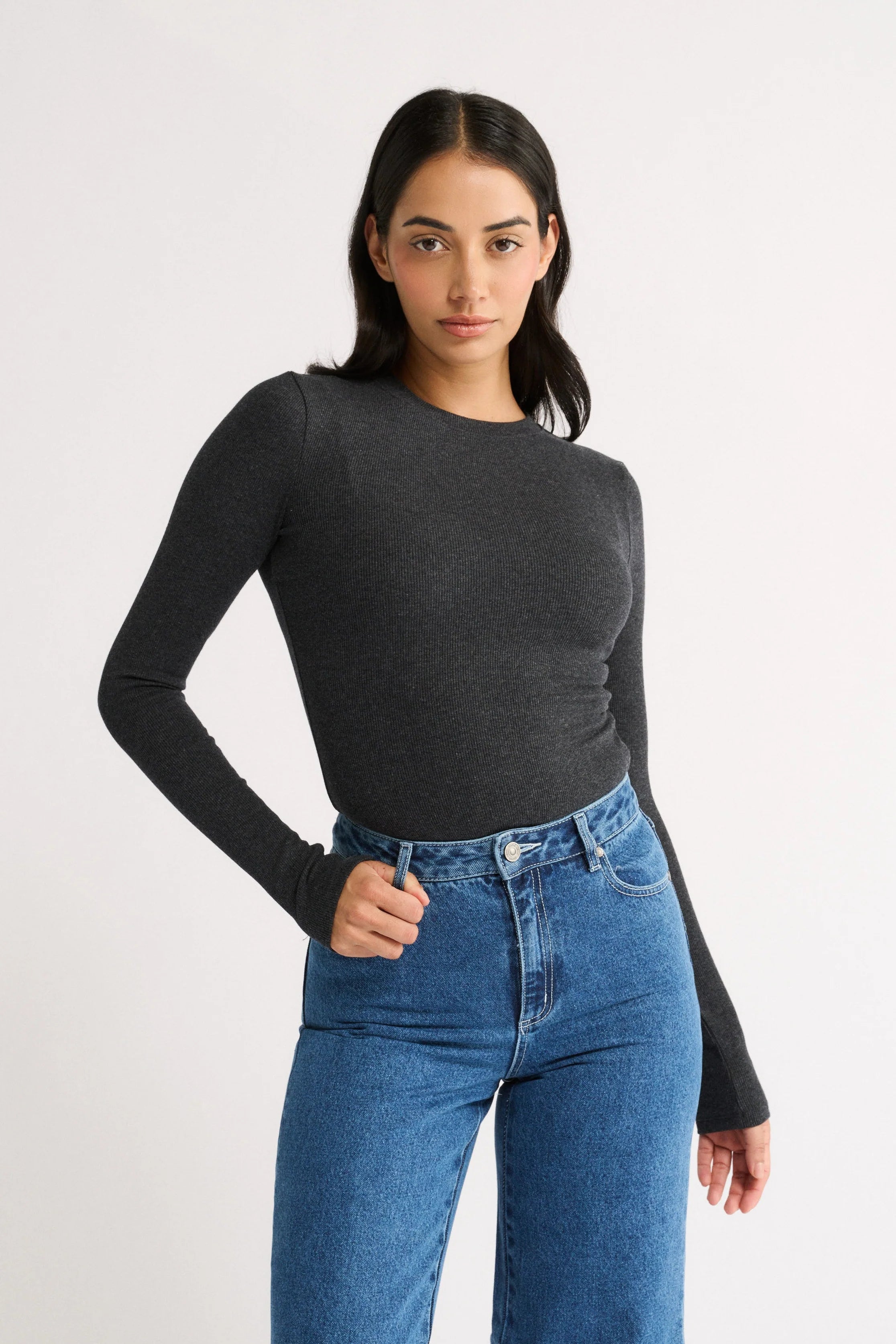 Primi Carina Classic Long Sleeve - Charcoal Marle