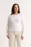 Primi Carina Henley Long Sleeve - Optic White