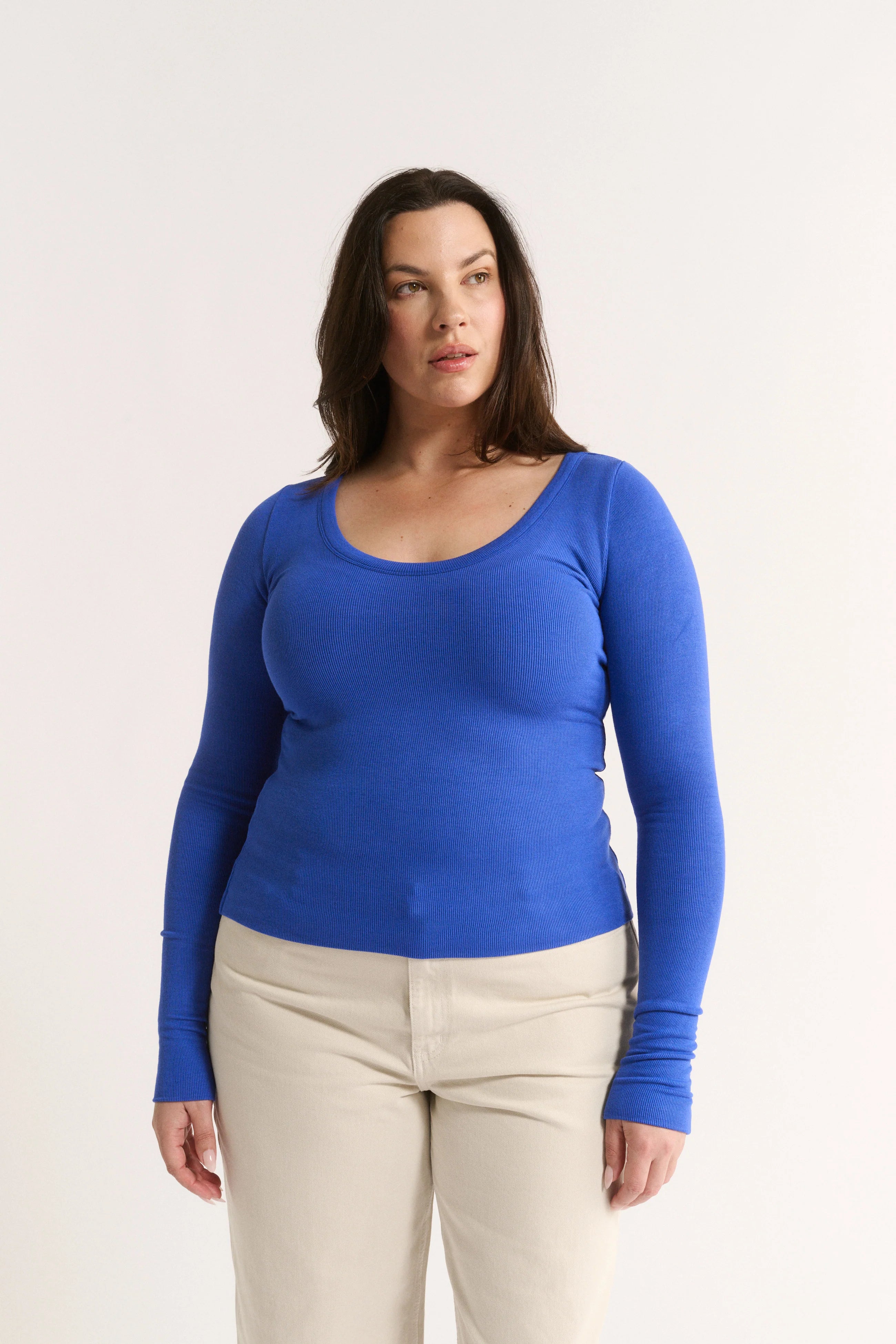 Primi Nina Scoop Neck Long Sleeve - Cobalt