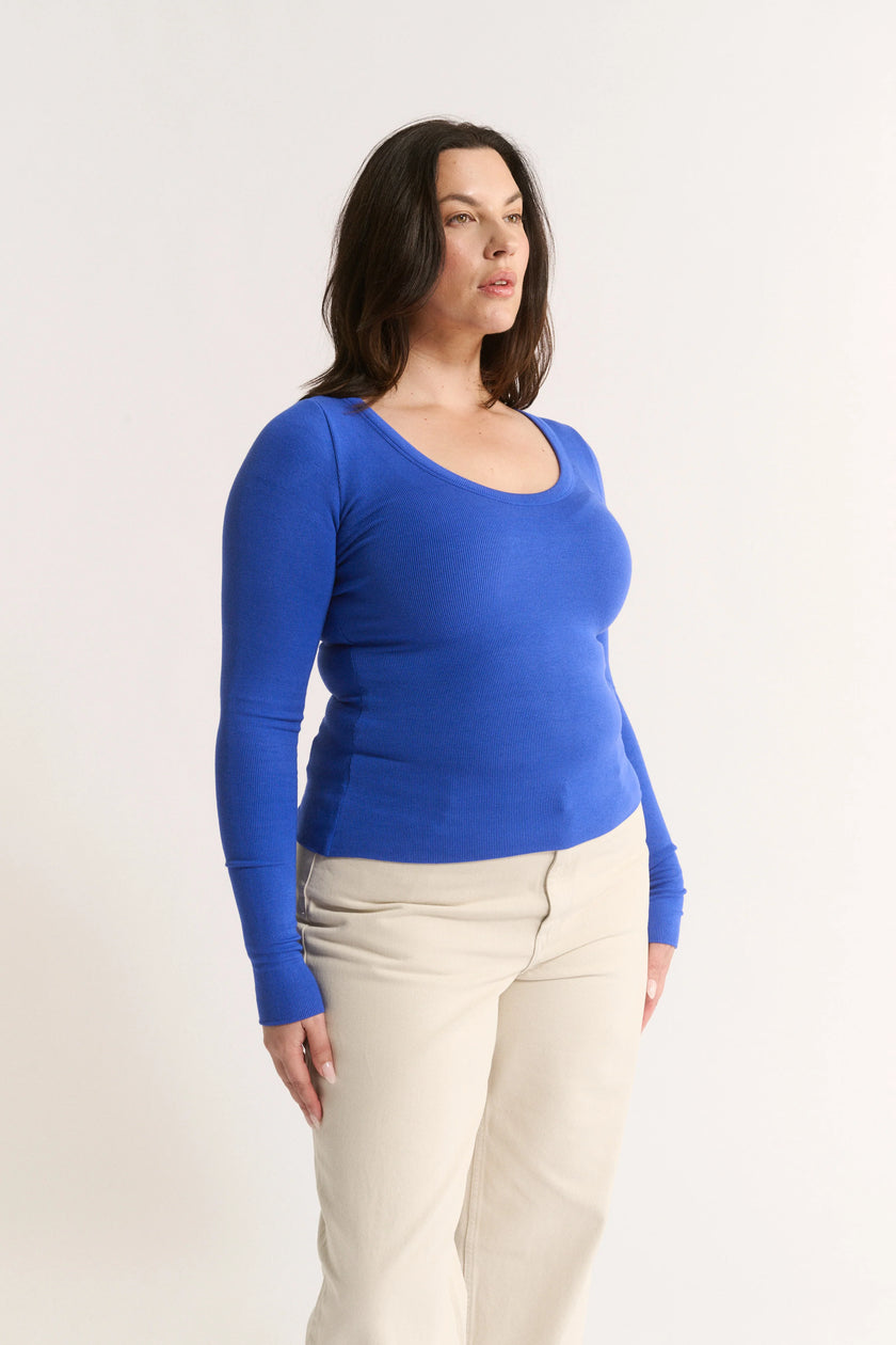 Primi Nina Scoop Neck Long Sleeve - Cobalt