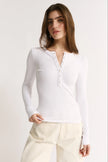 Primi Carina Henley Long Sleeve - Optic White