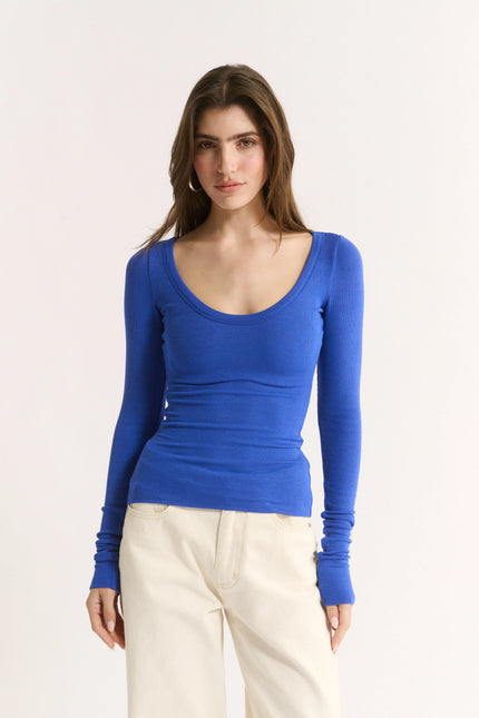 Primi Nina Scoop Neck Long Sleeve - Cobalt