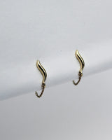 F+H Studios Wave Chain Studs - Silver + 18K Gold