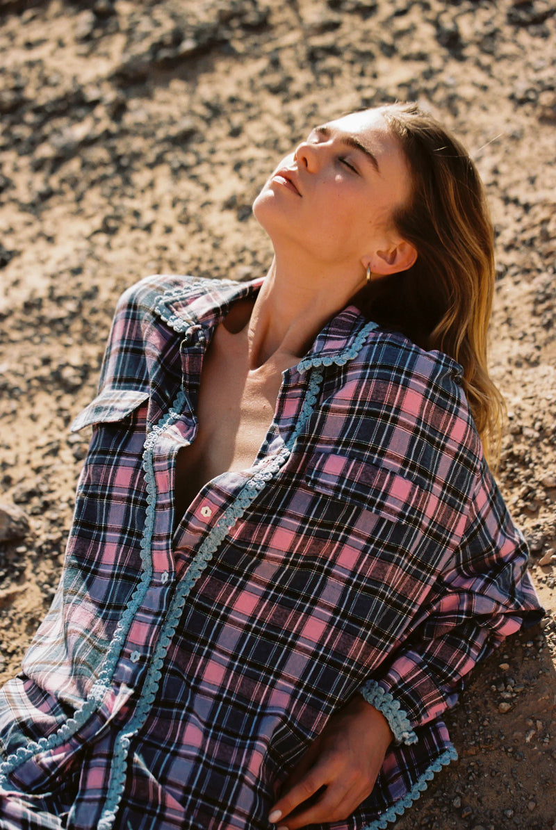 Kinga Csilla Etoffe Check Chalm Shirt