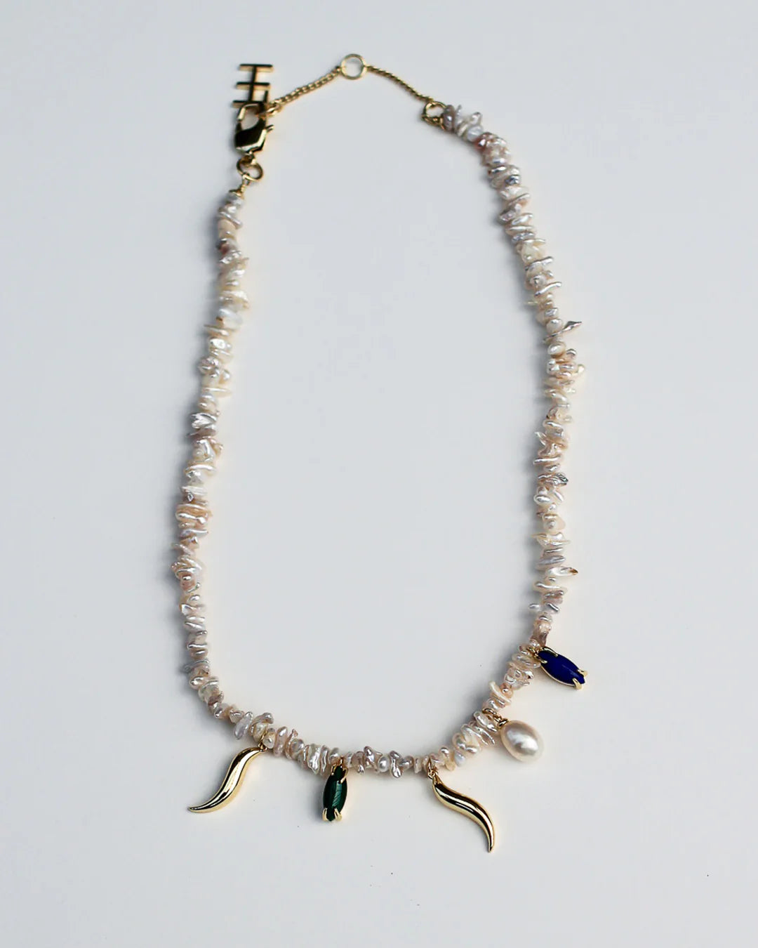 F+H Studios Wipeout Keshi Pearl Necklace - 18K Gold Plating + Freshwater Pearl