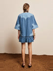 ALÉMAIS - JESSE DENIM APPLIQUE MINI DRESS