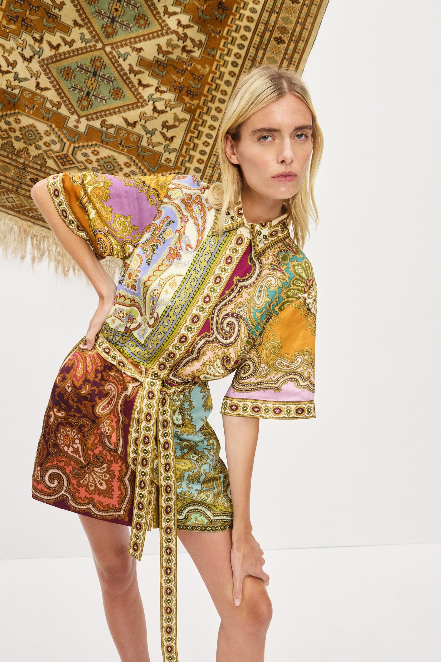 ALÉMAIS Clemenza Spliced Mini Dress