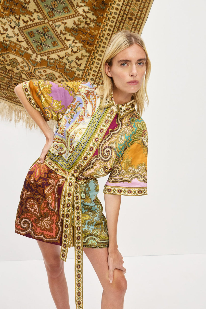 ALÉMAIS Clemenza Spliced Mini Dress