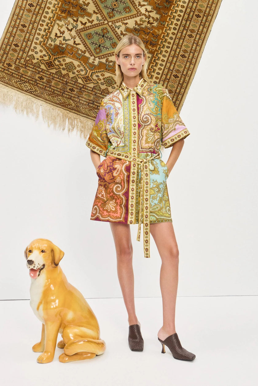 ALÉMAIS Clemenza Spliced Mini Dress